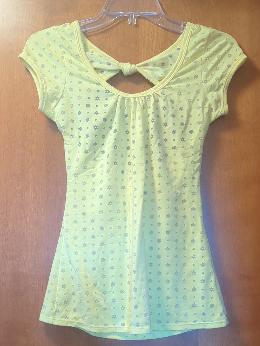 Victoria's Secret Yellow Cap Sleeve Flower Top